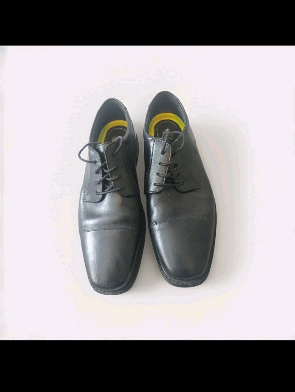 Bostonian Flexlite Shoes Mens Size 12M Black Leather Cap Toe Dress Oxford